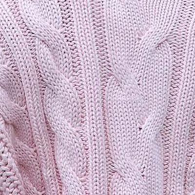 KNITTED - Cropped Braid Cardigan • Light Blossom